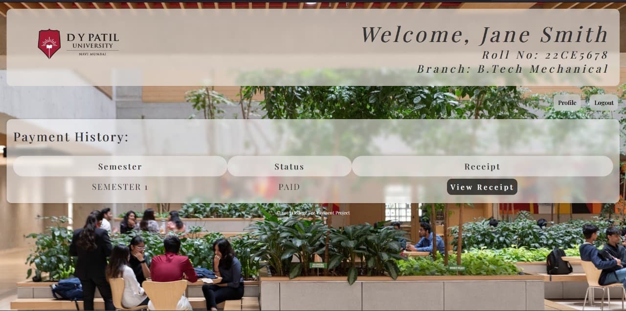 College Fee Payment Portal screenshot 3
