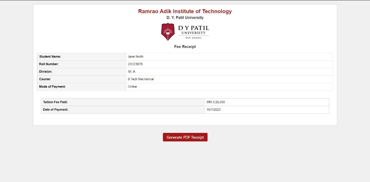 College Fee Payment Portal screenshot 4