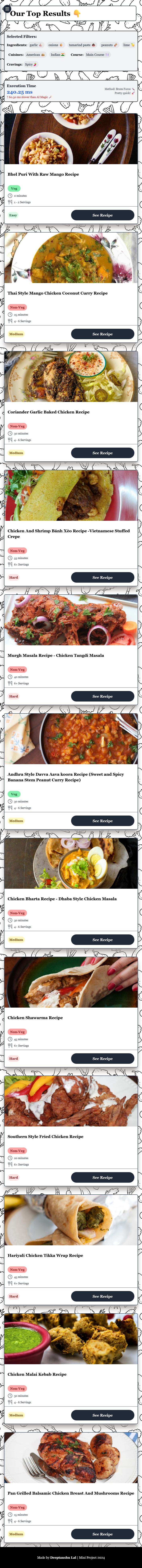 RecipeSense: ML-Based Recipe Recommender screenshot 6
