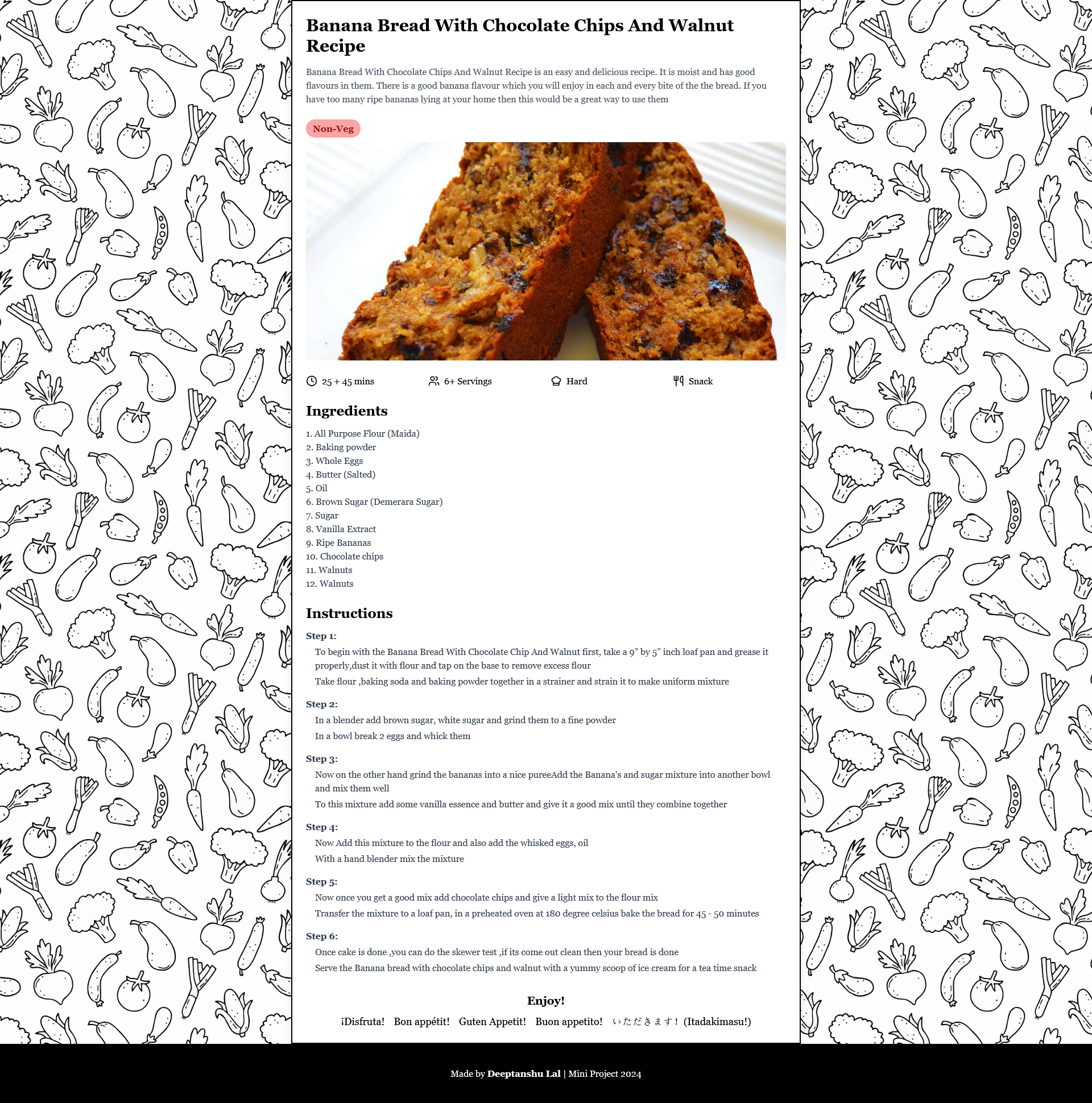RecipeSense: ML based Recipe Recommender screenshot 2